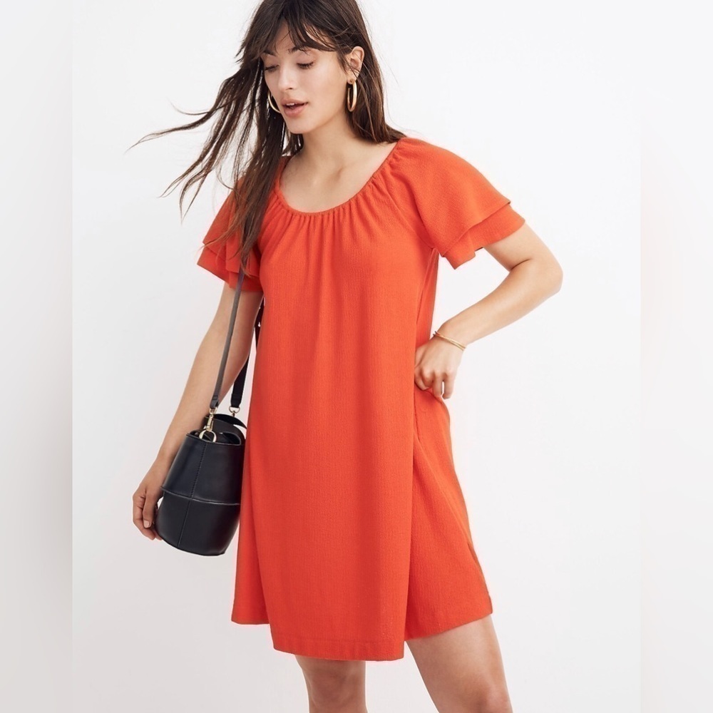 Madewell Texture & Thread Tiered-Sleeve Dress, Size S